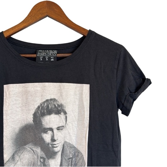 Pull&Bear Woman’s Black Vintage James Dean Graphic Tee - Picture 4 of 5